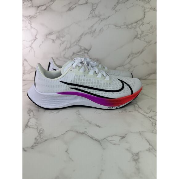 Nike Air Zoom Pegasus 37 White/Flash Crimson/Hyper Violet Women's Shoes Size 8.5 - Picture 4 of 6